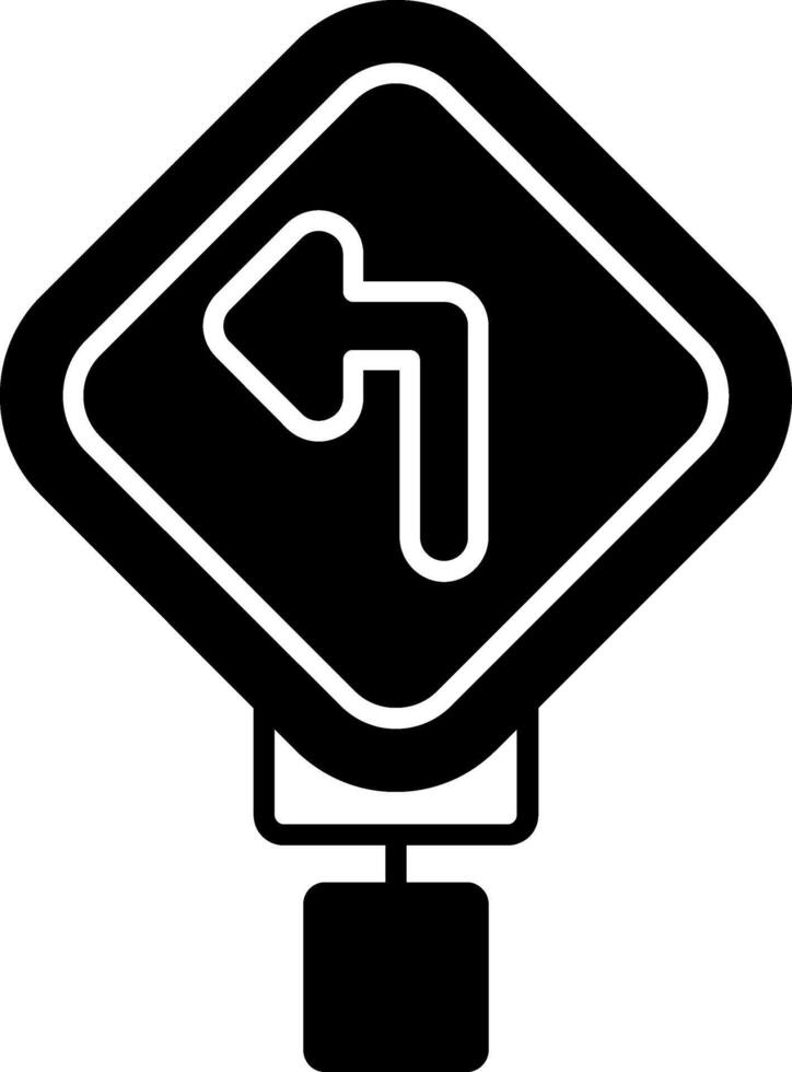 Turn Left Glyph Icon vector