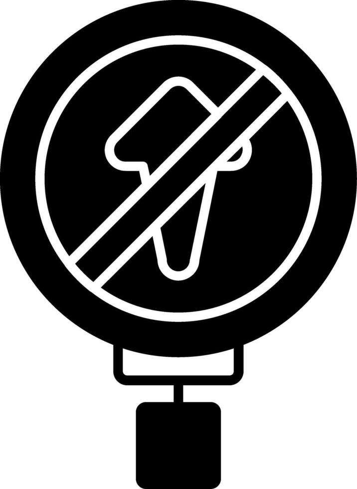 No Entry Glyph Icon vector