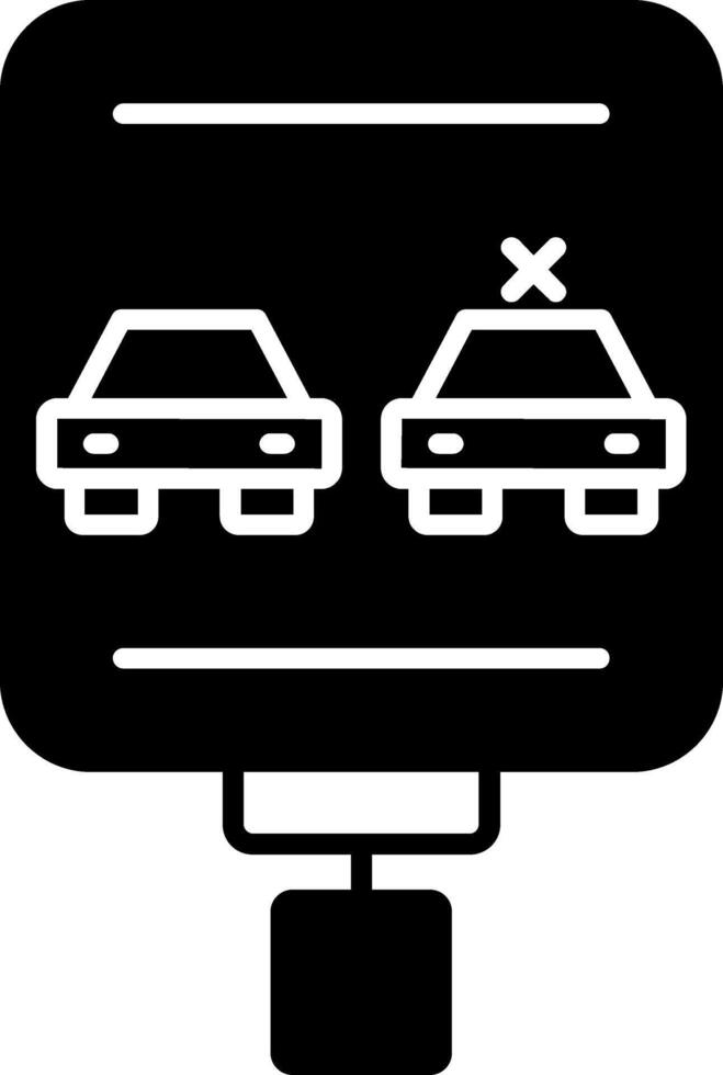 No Overtaking Glyph Icon vector