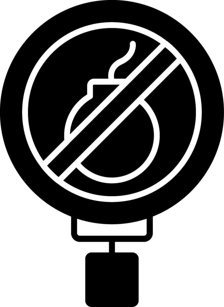 No Explosives Glyph Icon vector