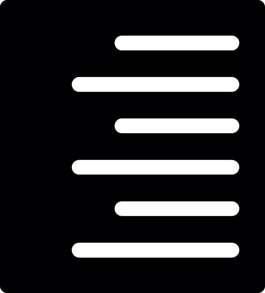 Right Align Glyph Icon vector