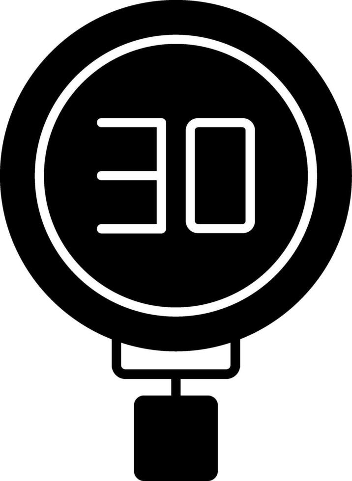 Speed Limit 30 Glyph Icon vector