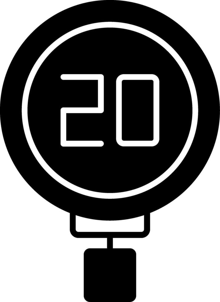 Speed Limit 20 Glyph Icon vector