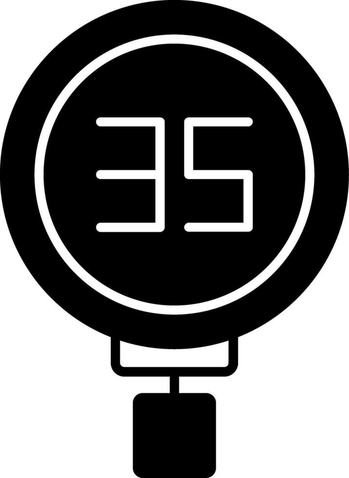 Speed Limit 35 Glyph Icon vector