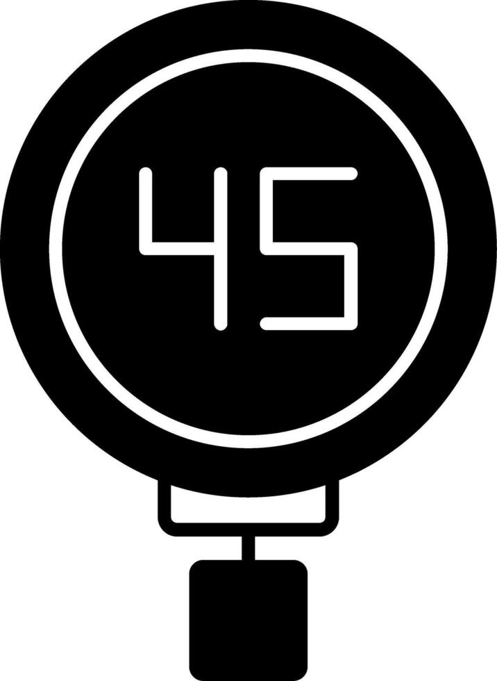 Speed Limit 45 Glyph Icon vector