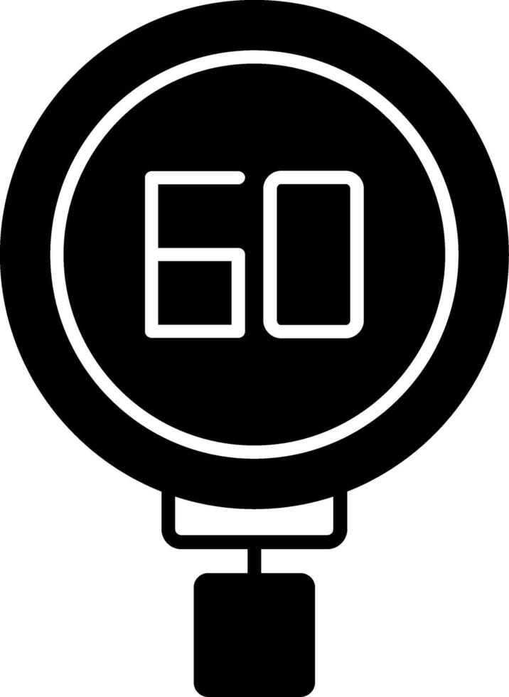 End School Zone 60 Glyph Icon vector