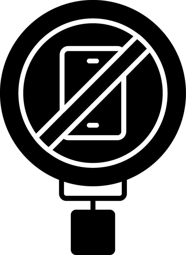 No Cellphone Glyph Icon vector