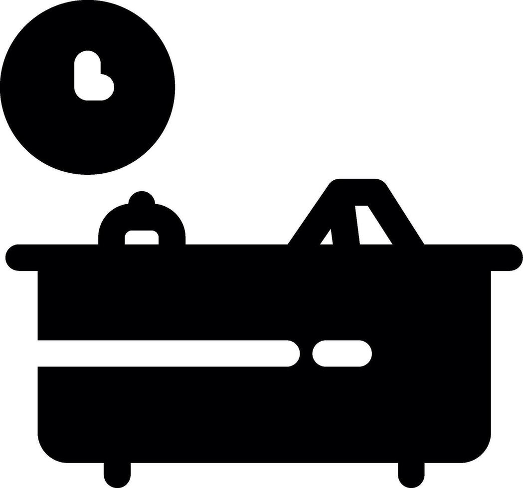Reception Desk Glyph Icon vector