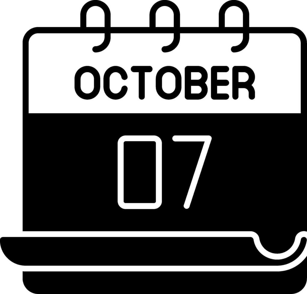 October 7 Icon vector