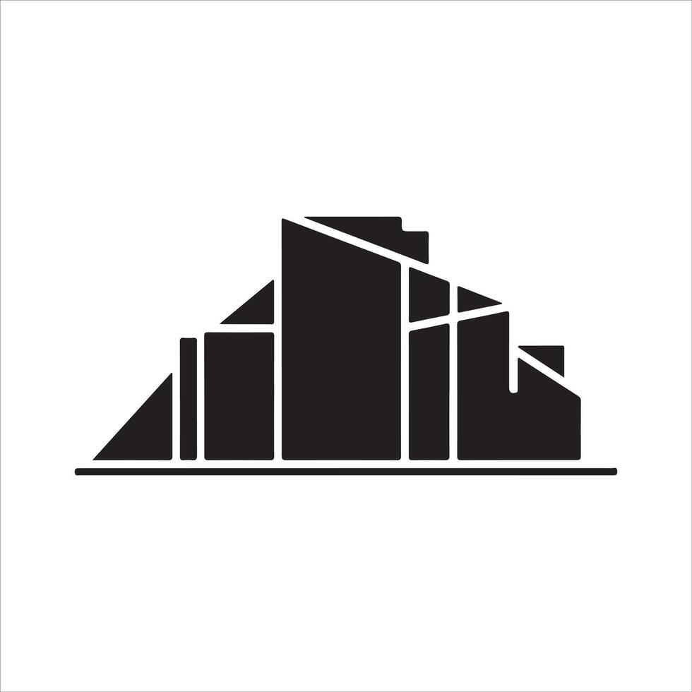 a black and white building icon vector