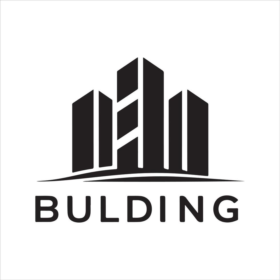 building logo, illustration white background vector