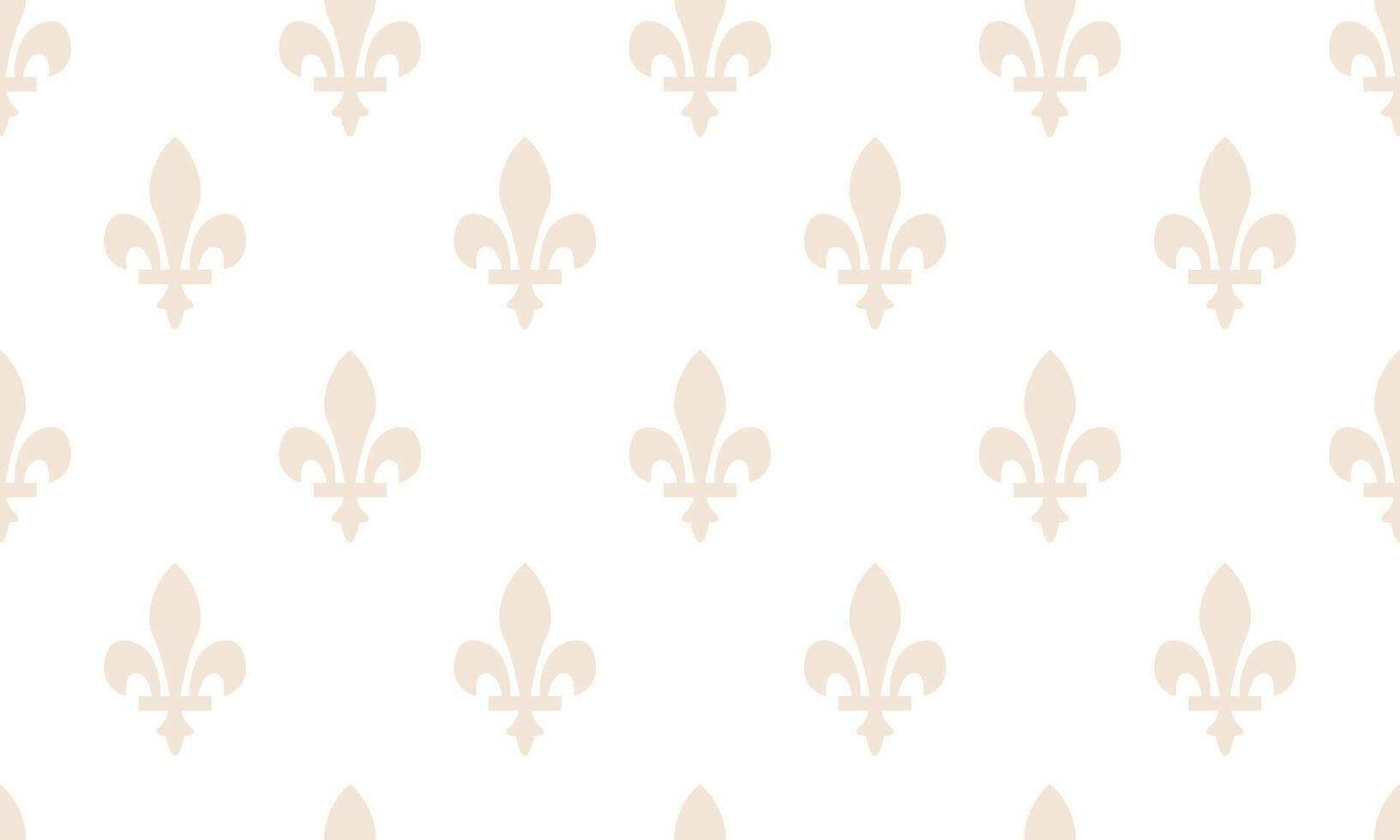 Heraldic Royal Lily Seamless pattern. Golden flower on white background vector