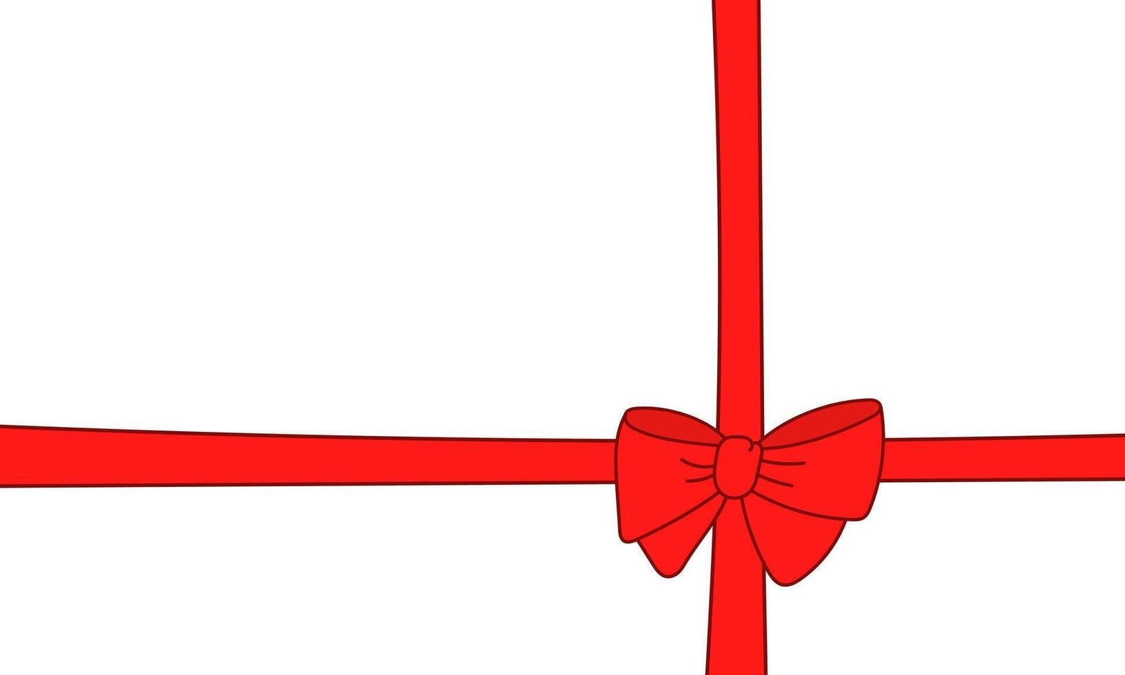 Cartoon ribbon bow for gift cards, presents. Red bow knot for wrapping, birthday, Christmas, New Year, St. Valentine day. illustration vector