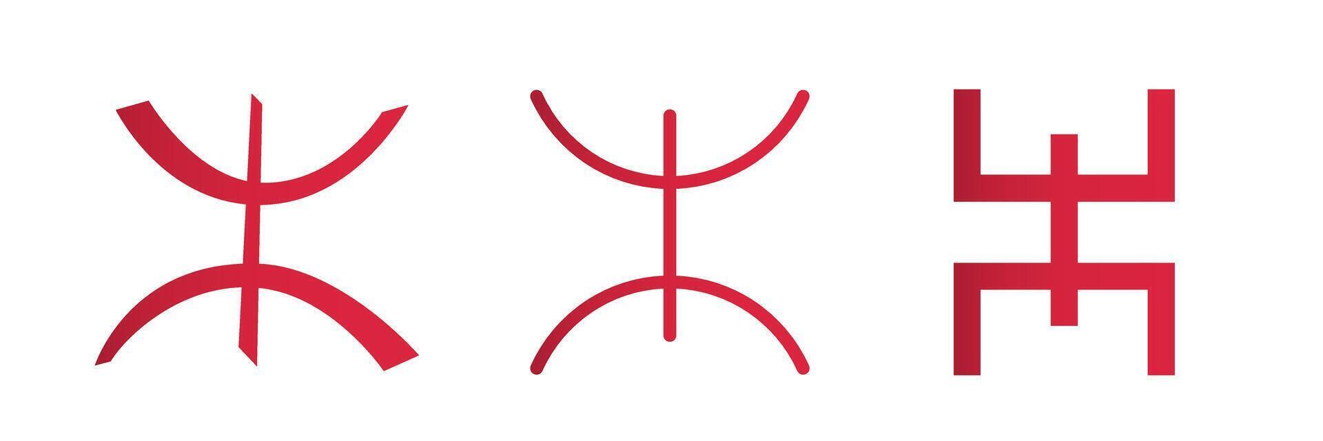 Free man berber symbols. Amazigh icons. Tamazgha people stylize vector