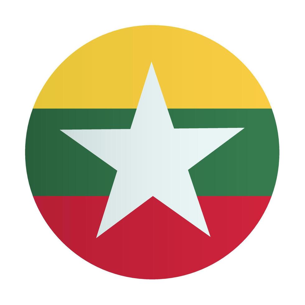 Myanmar or Burma national flag badge. Sign, emblem country identity vector