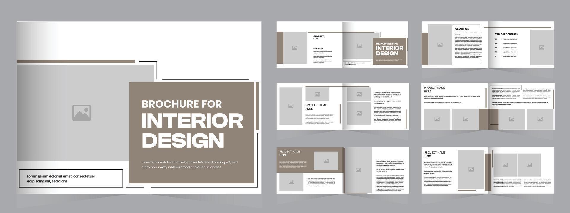 Interior portfolio design brochure, or Architecture portfolio template vector