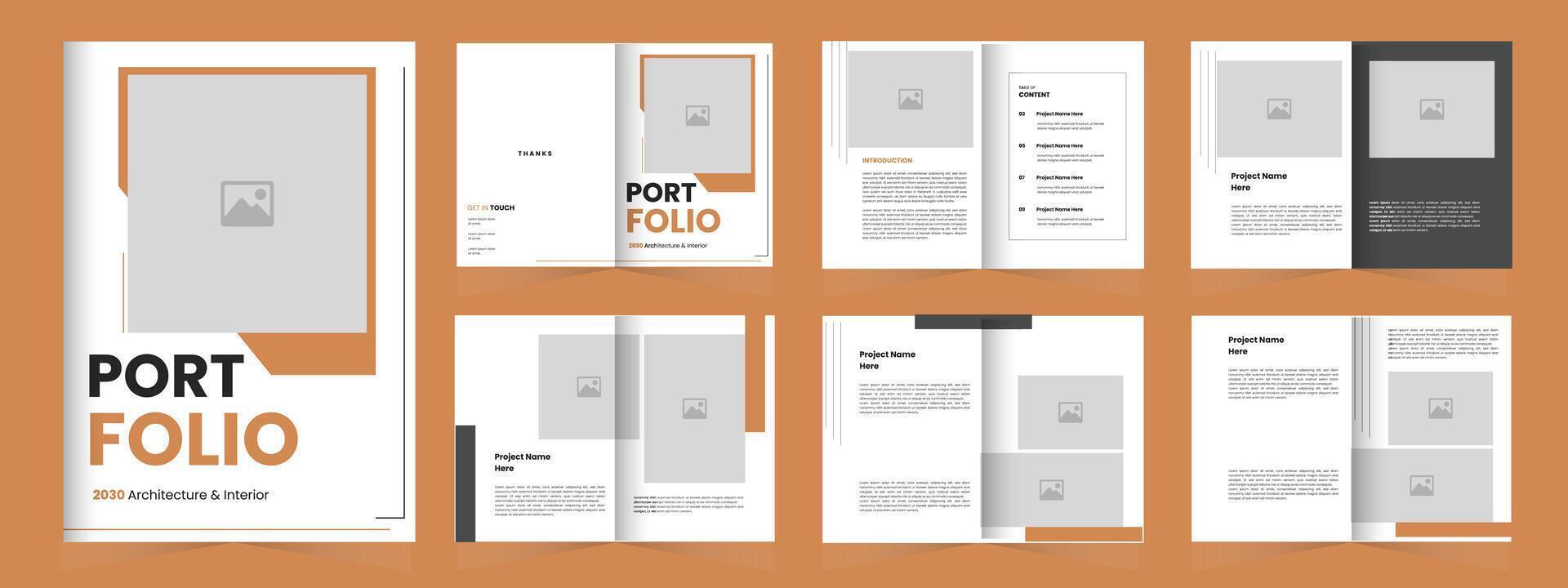 Portfolio, Multipurpose A4 Portfolio Design, Portfolio Design for Architecture interior and photography vector