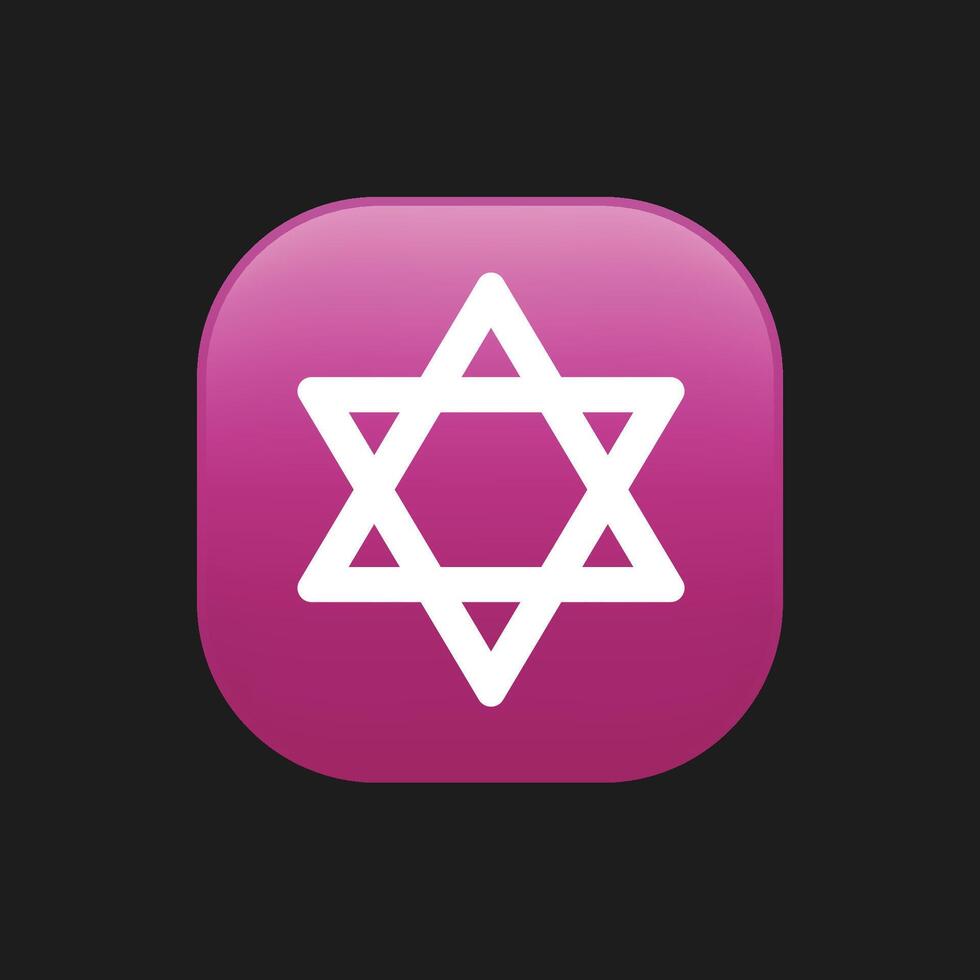 White star of David icon. vector