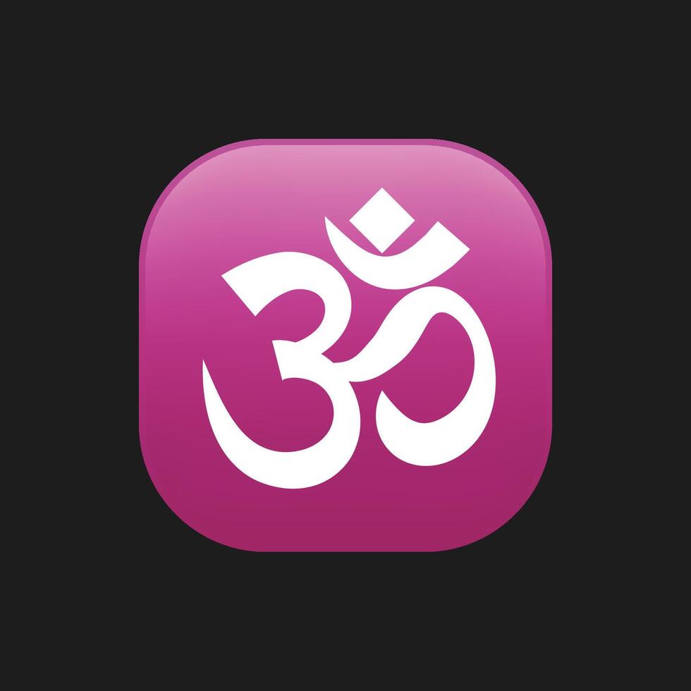 Om, Aum - symbol of Hinduism flat icon. vector