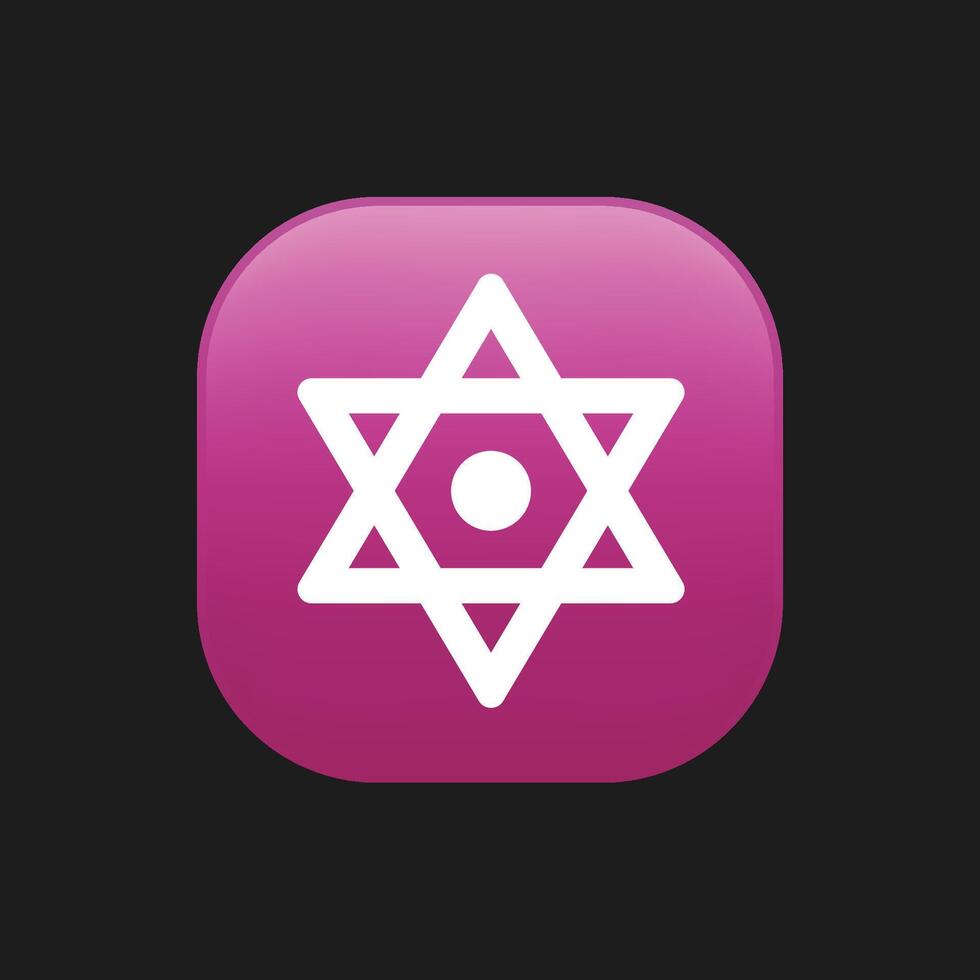 White star of David icon vector