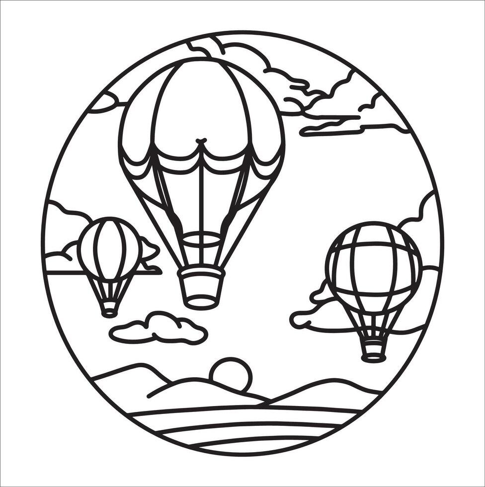 Hot Air Balloon Sketch vector