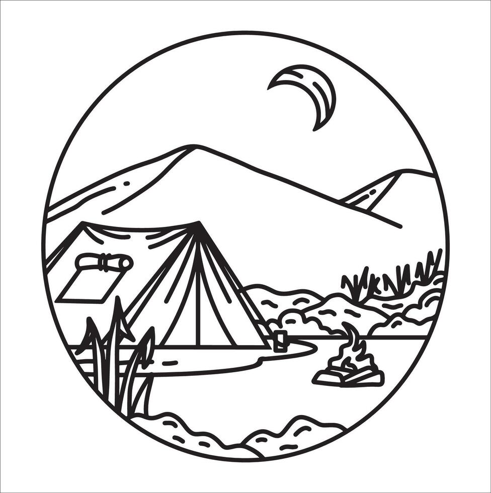 Mountain Camping Sketch vector