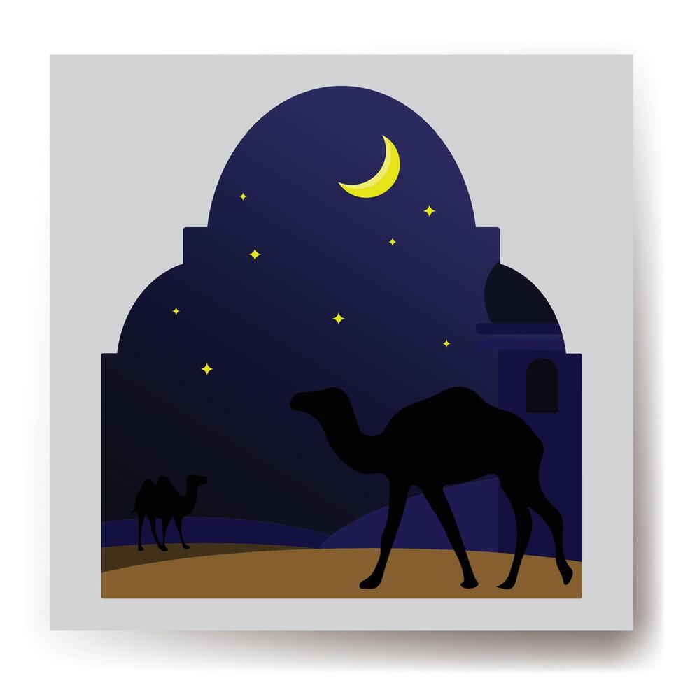 Flat Ramadan Kareem and Eid Al Adha vector