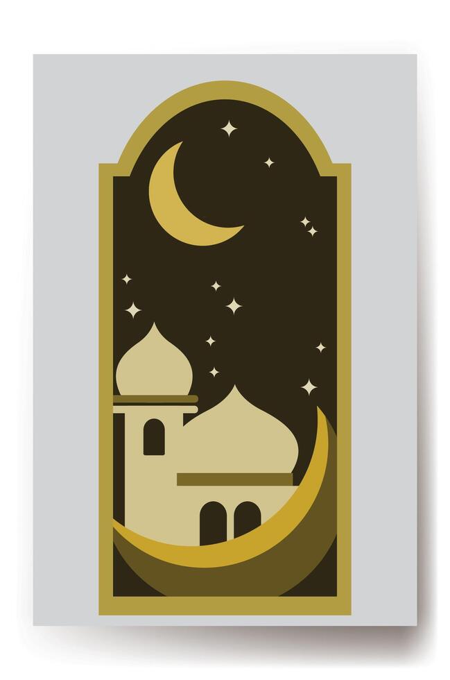 Flat Ramadan Kareem Card vector