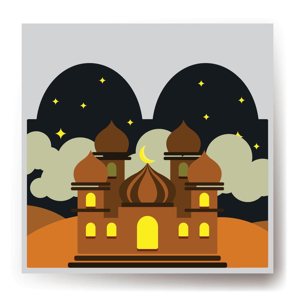 Ramadan Kareem Card Background Flat vector