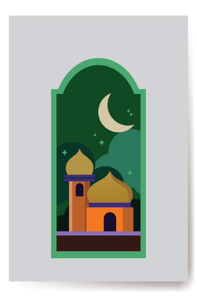 Ramadan Kareem Flat Background vector