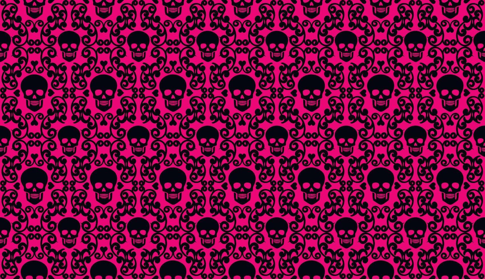 Gothic seamless texture with skull vector