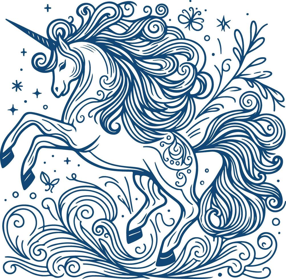 An Intricate Green Line Art Design for Coloring Book Lovers vector