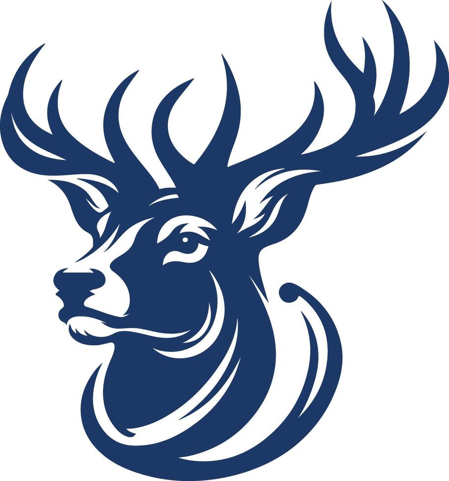 A Detail Silhouette Design of a Deer Face in Format vector
