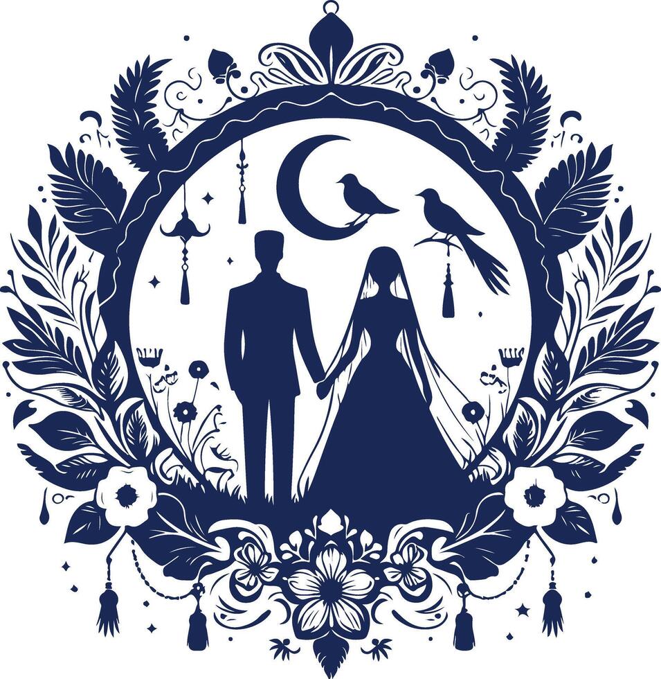 Capturing Romance in Elegant Silhouettes vector