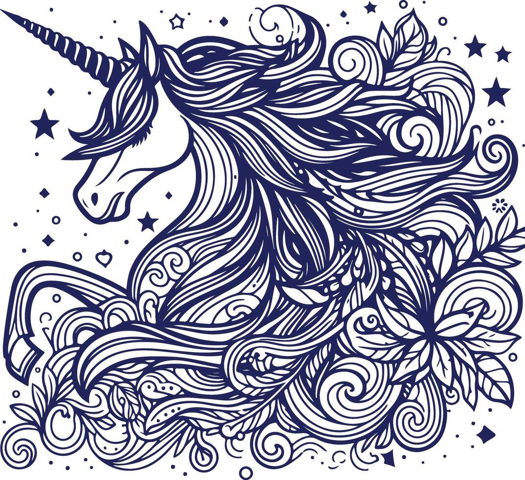 A Stunning Line Art Design for Coloring Pages vector