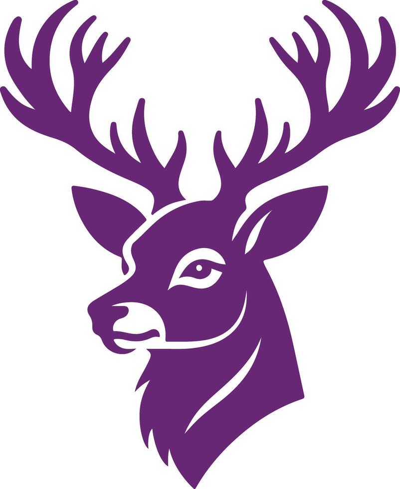 Silhouette Art of a Deer Face Symbolizing Wilderness vector