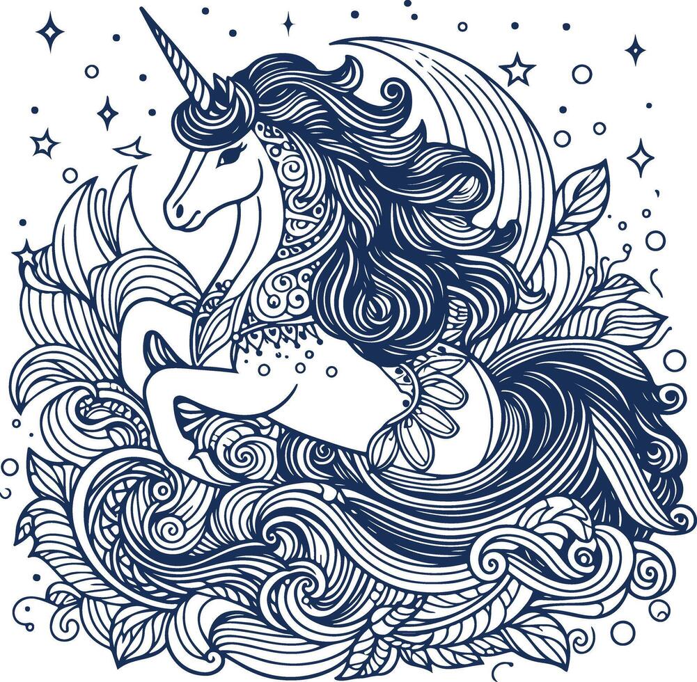 Detailed Line Art Design for Creative Coloring Enthusiasts vector