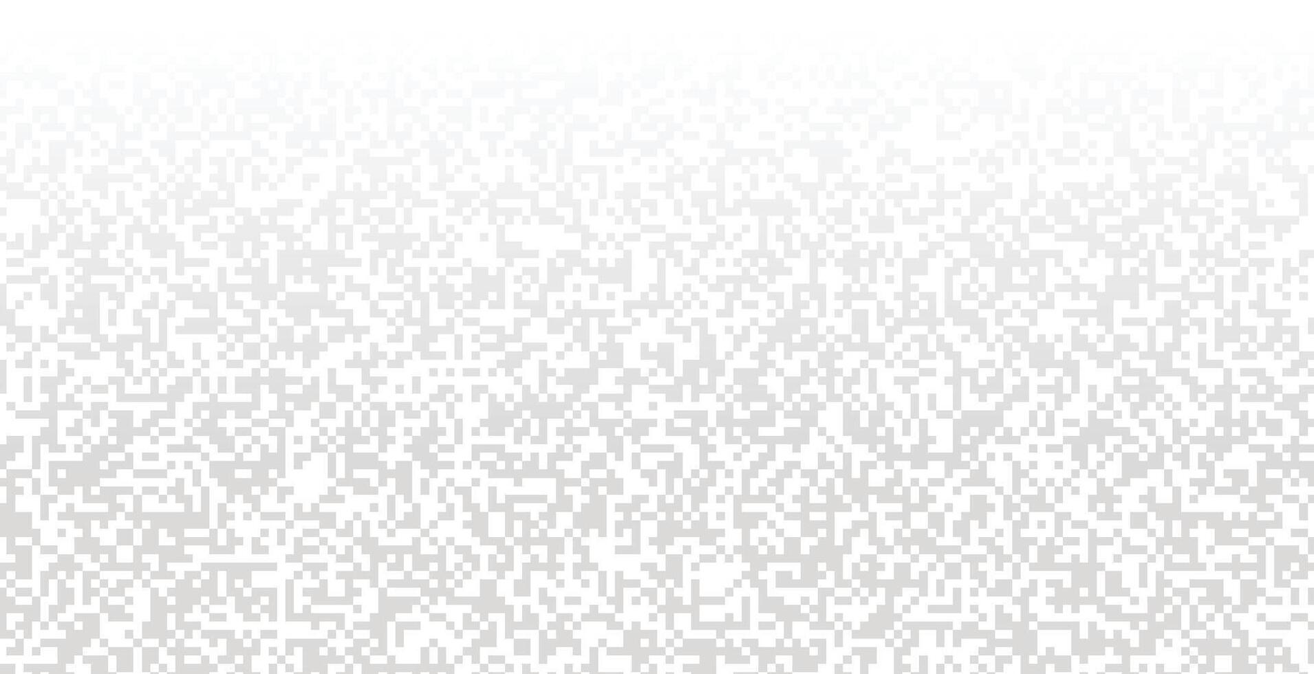Fading pixel pattern background. Black and white pixel background. vector