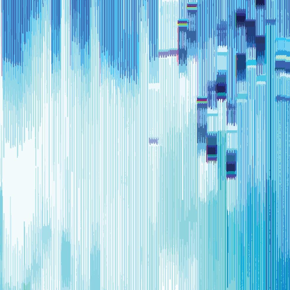 Glitch Blue Lines Background. Abstract Noise Effect, Error Signal, TV Technical Problem. Cyberpunk Glitch Overlay Effect. vector