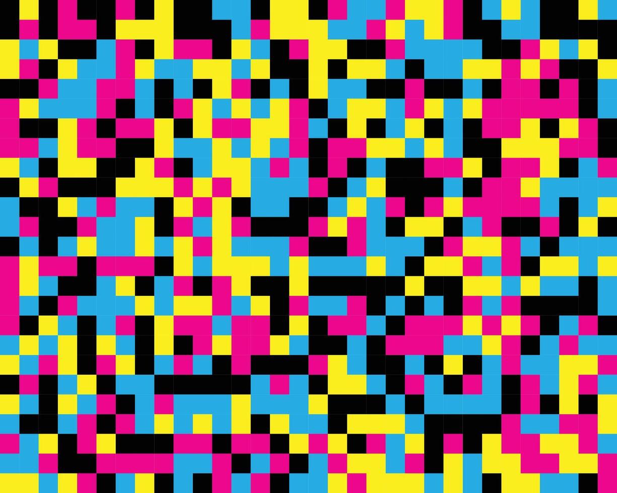 Seamless random squares, mosaic tiles pixelated, pixels colorful vibrant, vivid background pattern. blocks repeatable checker. tileable texture vector