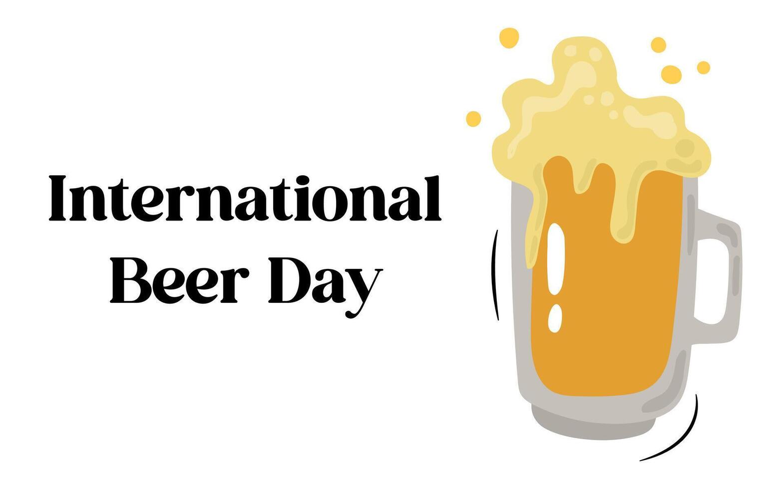 International Beer Day. White background, isolate vector