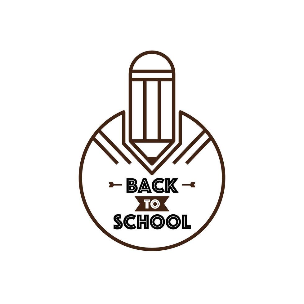 Line badge design education concept. Back to school. vector
