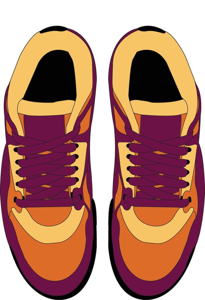 Shoes Sneakers fashion, running shoe illustration, shoe isolated, casual shoes hand-drawn collection full color vector