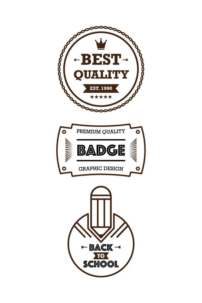 Line badge design set collection vector