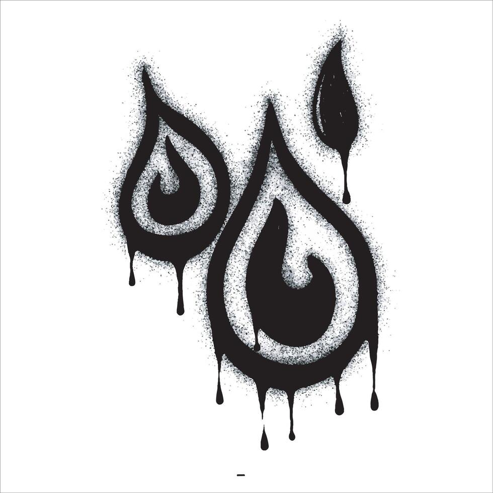 Spray Paint Graffiti Arrow, sprayed icon water isolated on white background. Water drop symbol graffiti sprayed in black on white. vector