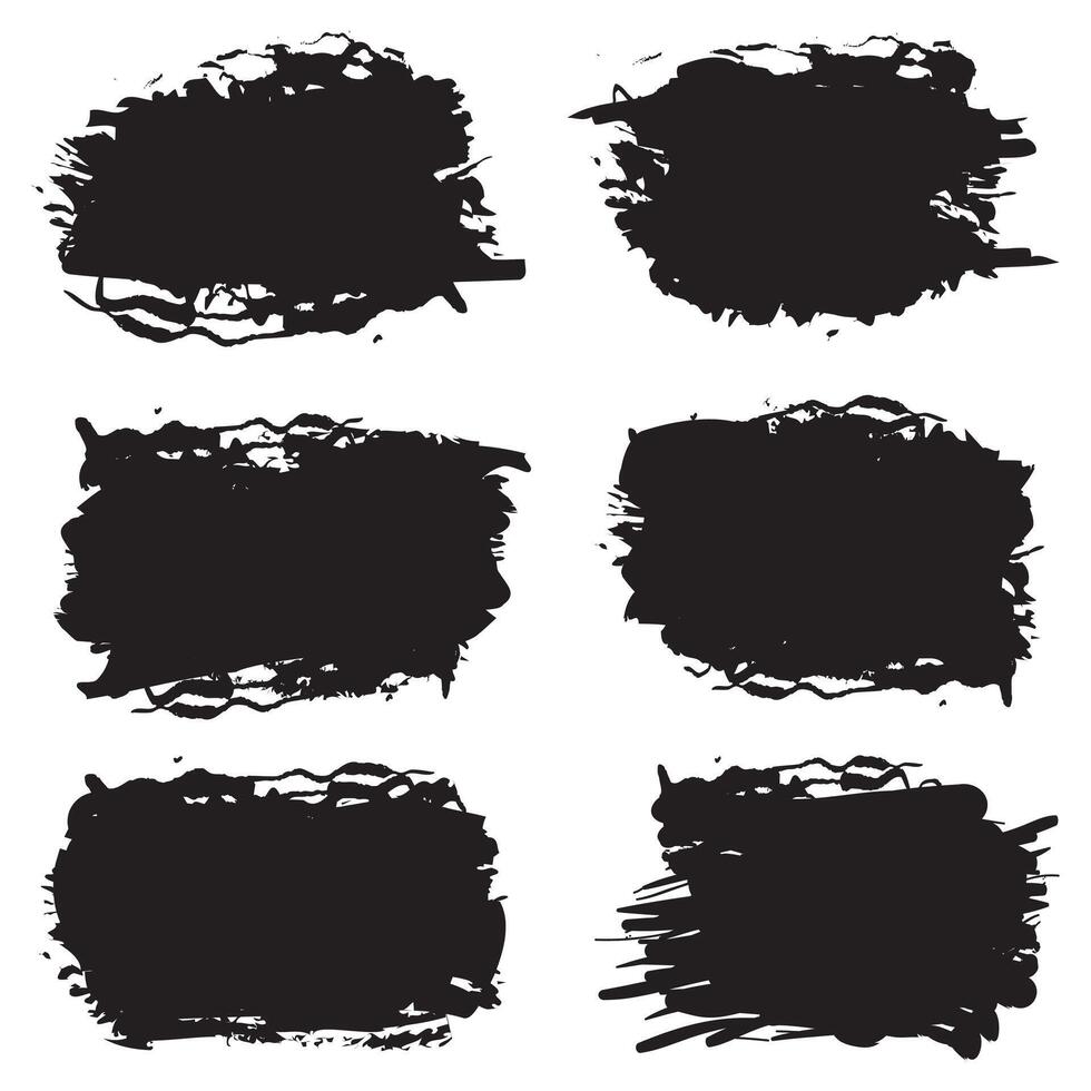 Brush strokes . Set of text boxes. Paintbrush collection. Grunge design elements. Dirty brush texture banners. Rectangular painted objects vector