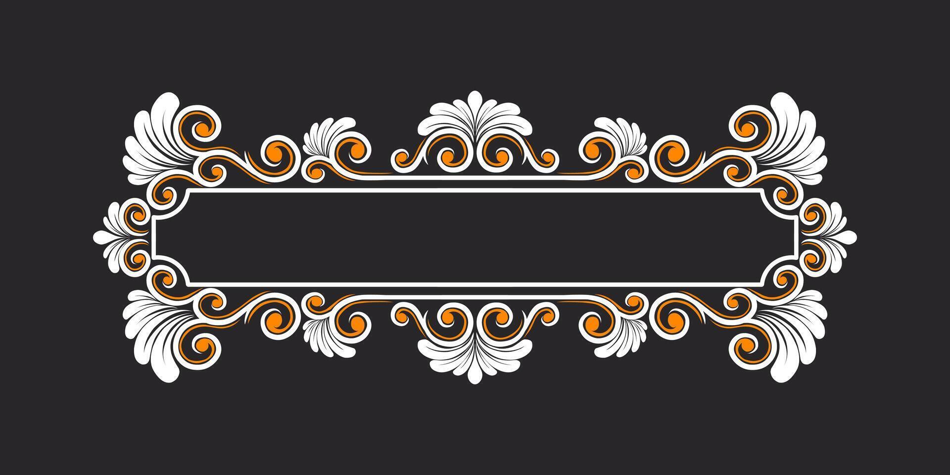 Vintage frame with ornament for wedding vector