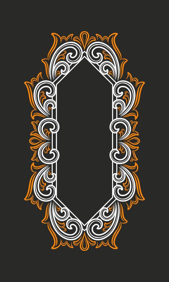 frame Elegant luxury vintage floral border ornament wedding element vector