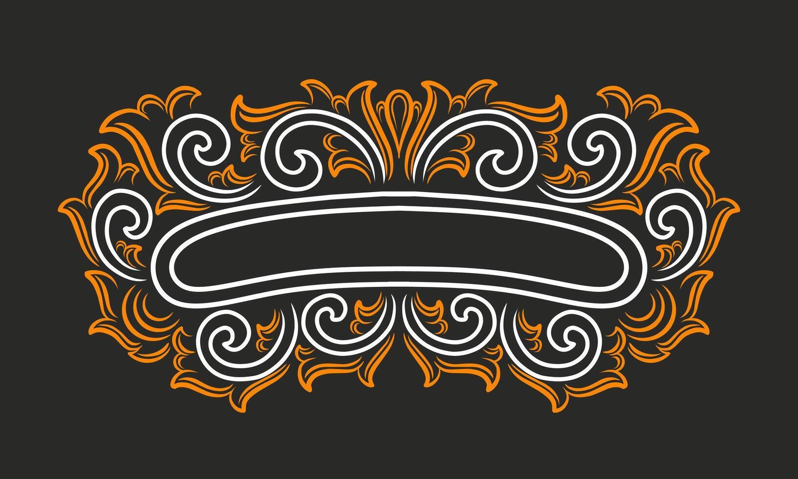 Floral vintage style line art frame vector
