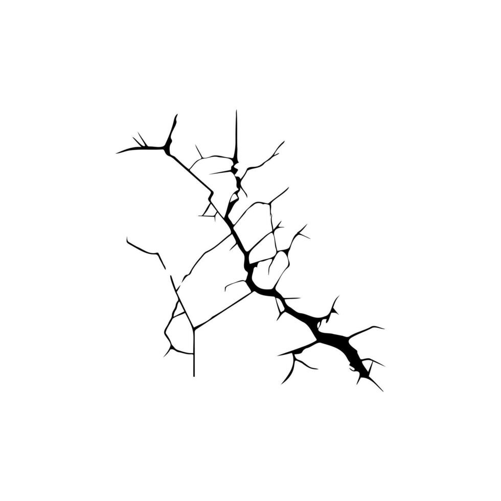 doodle crack wall, crack illustration vector